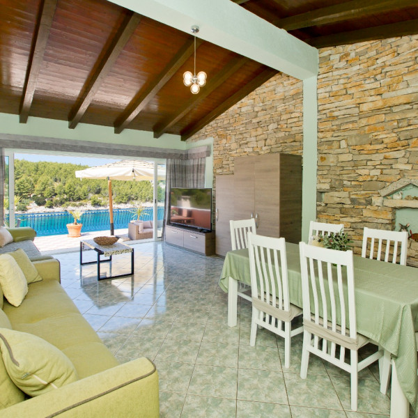 Living room, Villa Hraste, Villa Hraste Hvar, Croatia, first row to the sea,  Hvar