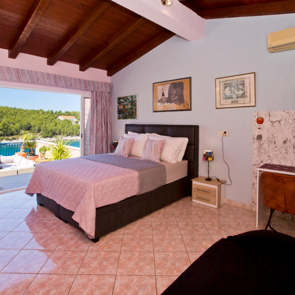 Bedrooms, Villa Hraste, Villa Hraste Hvar, Croatia, first row to the sea,  Hvar